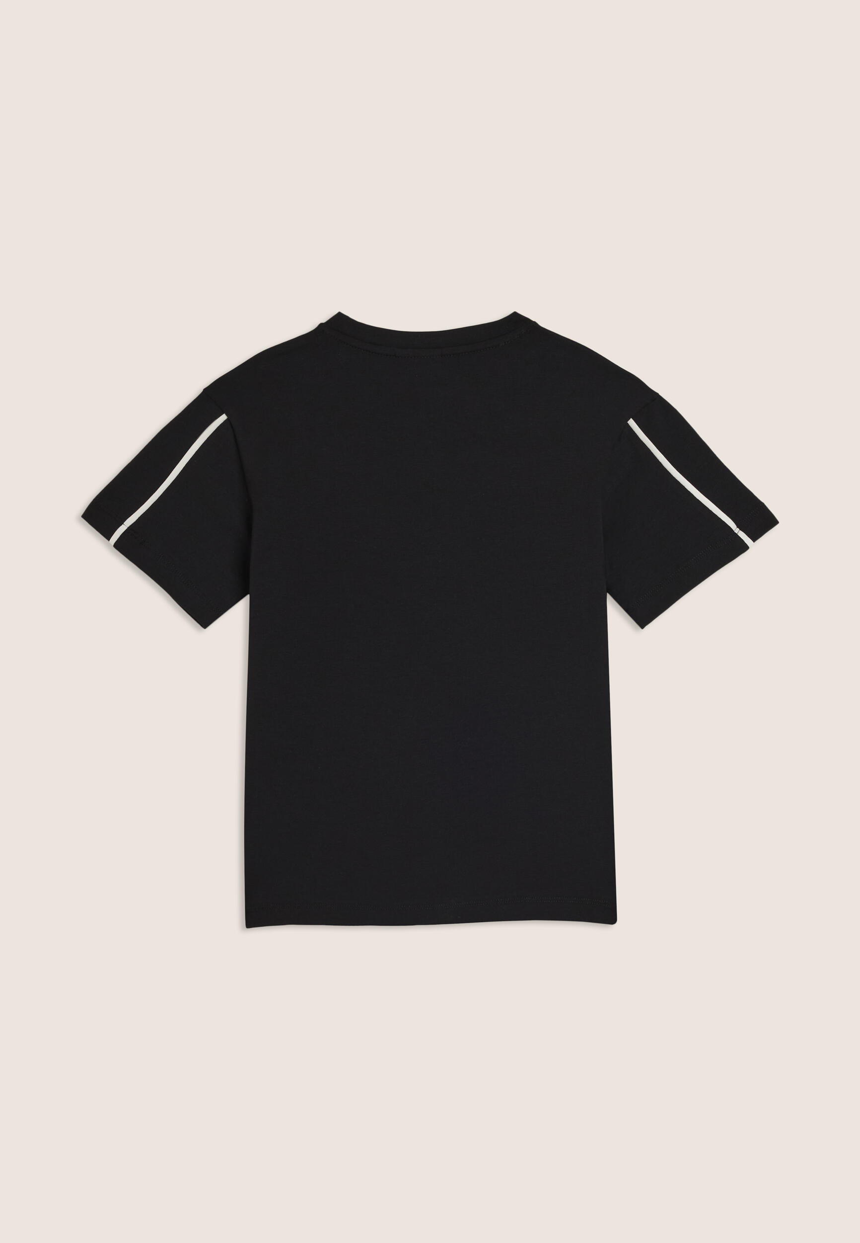 T-shirt Junior con logo in strass e cuciture a contrasto 2/3