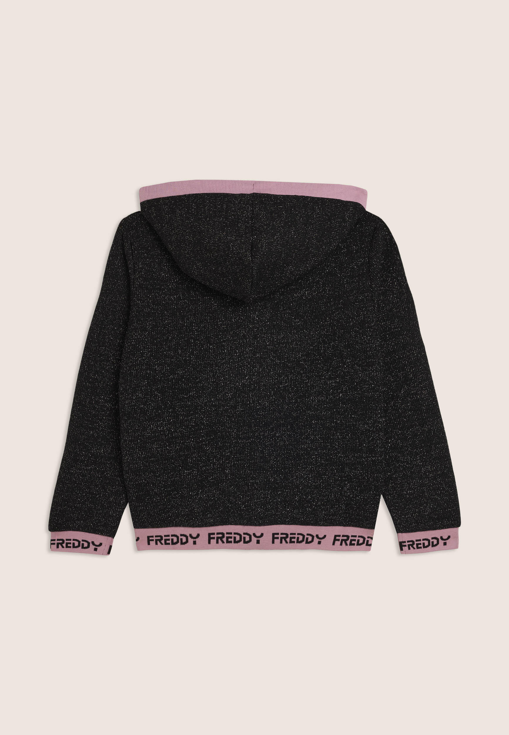 Felpa Junior in maglia lurex con elastici jacquard 2/3