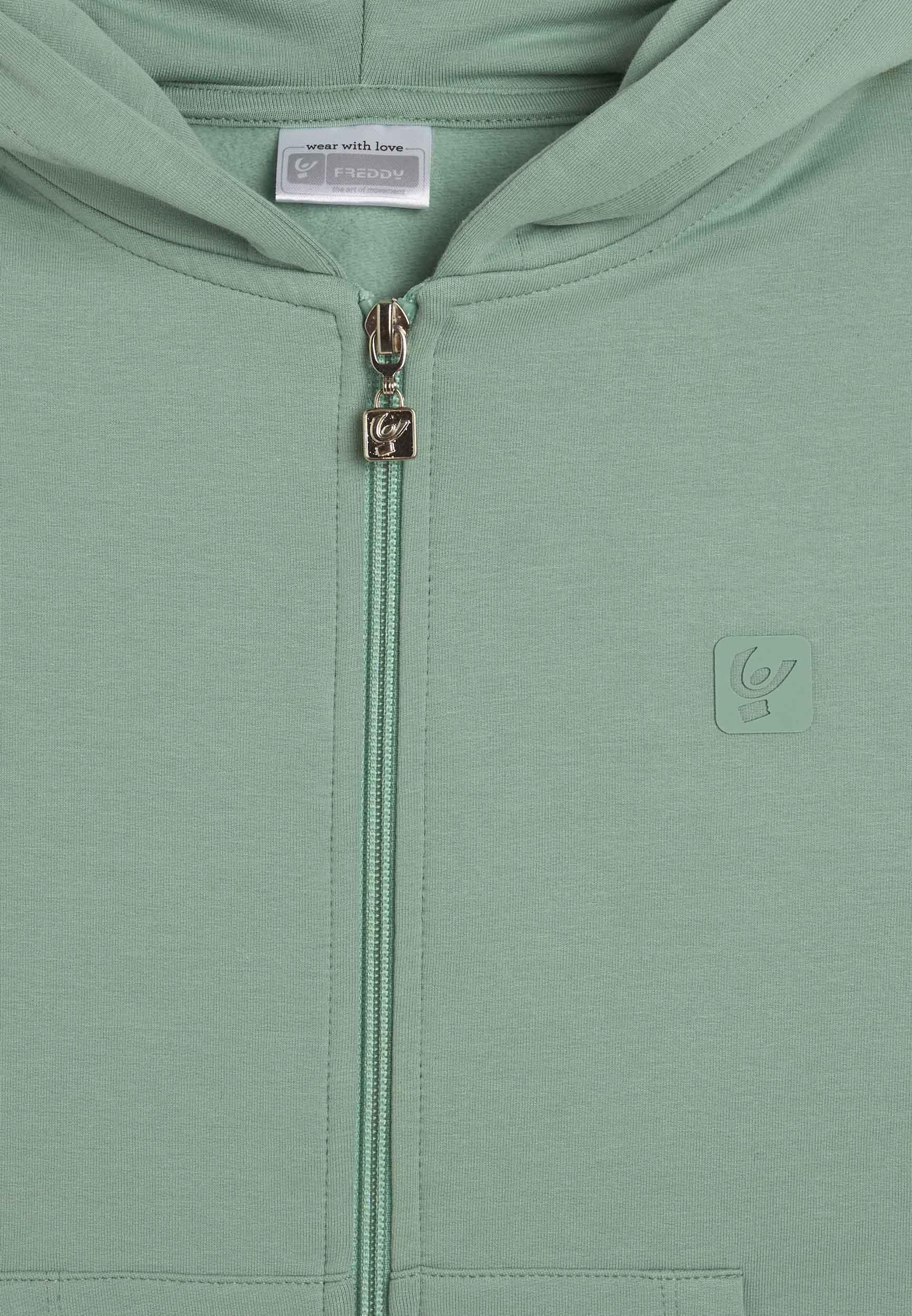 Sweat-shirt Junior à capuche avec zip intégrale et logo en caoutchouc 3/3