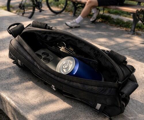 Bolsa de Guiador para Bicicleta 1,5 Litros Repelente de Água Preto 2/7