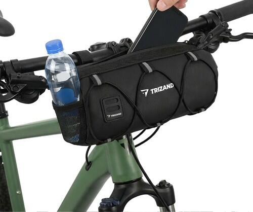 Bolsa de Guiador para Bicicleta 1,5 Litros Repelente de Água Preto 7/7