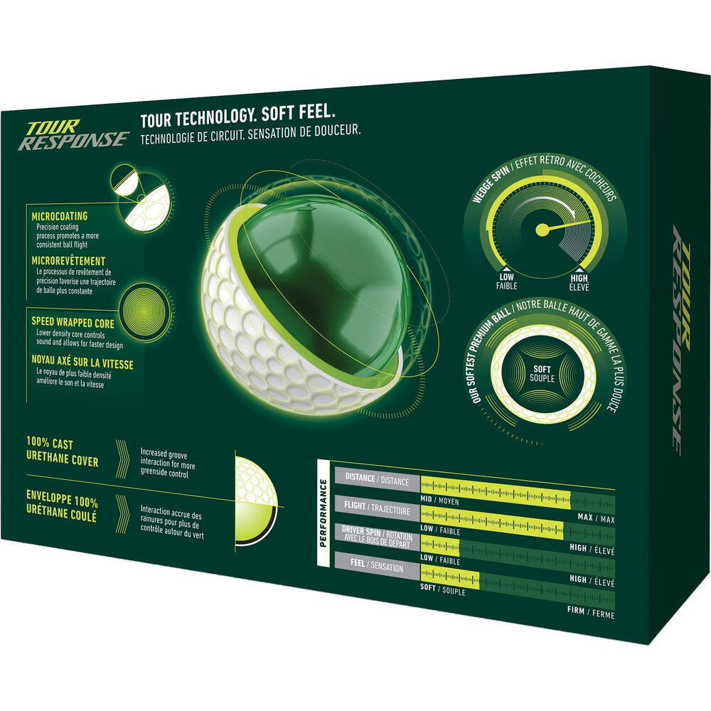 Boite de 12 Balles de Golf TaylorMade Tour Response Blanches 4/4