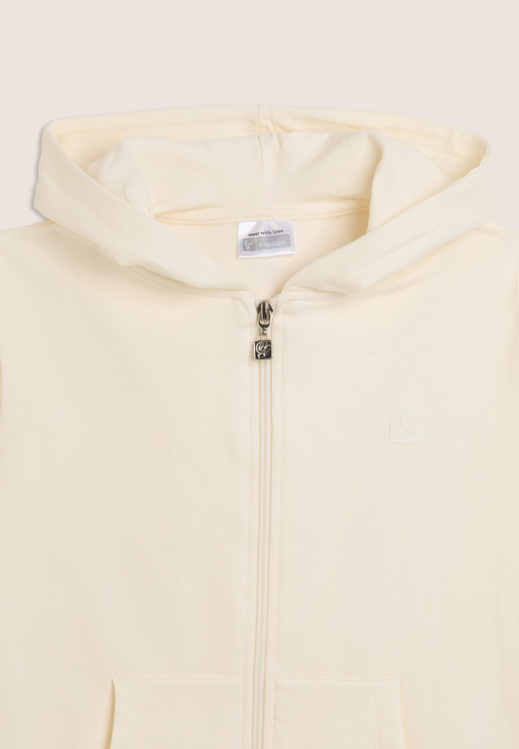 Sweat-shirt Junior à capuche avec zip intégrale et logo en caoutchouc 3/3
