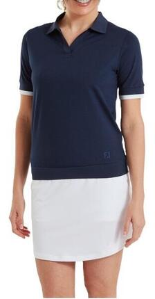Polo de golf Footjoy en maille pour femme, bleu marine