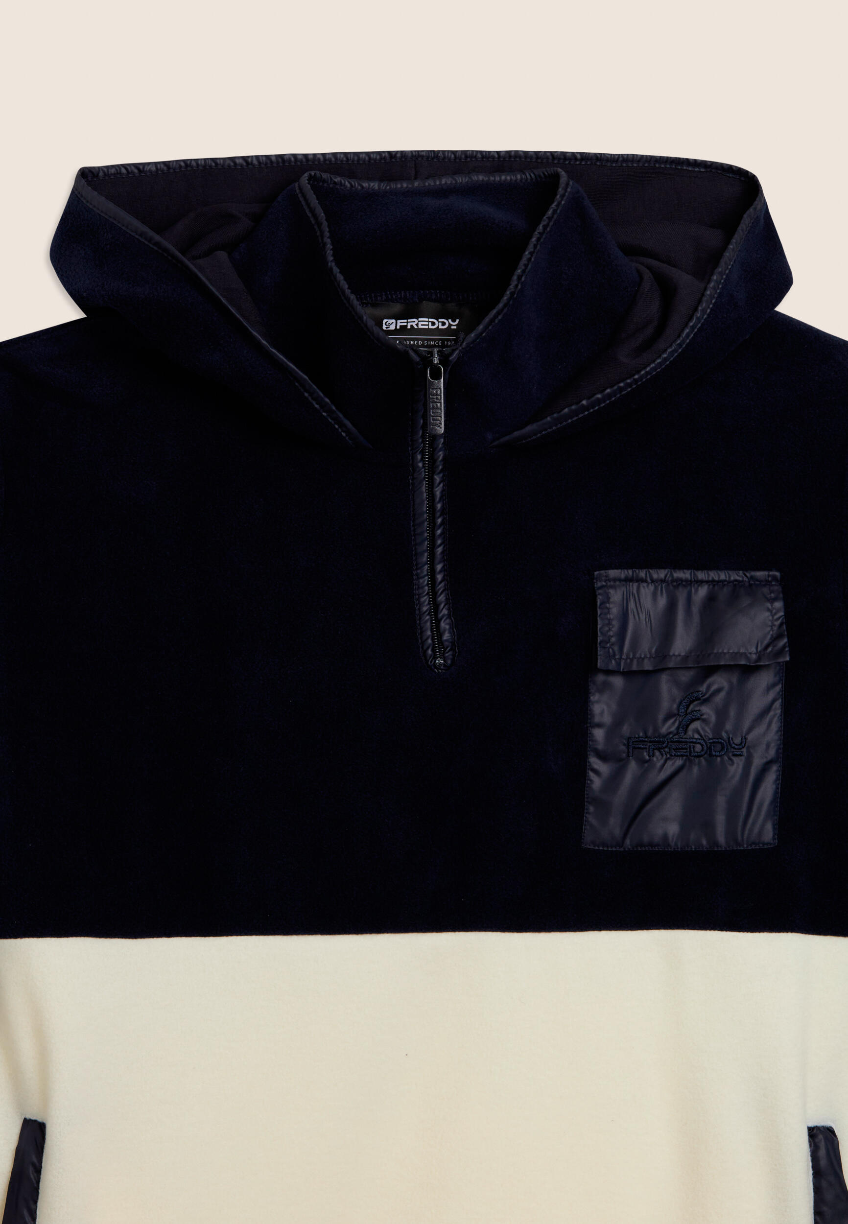 Sweat-shirt à demi-zip avec blocs de couleurs et détails ripstop 3/3