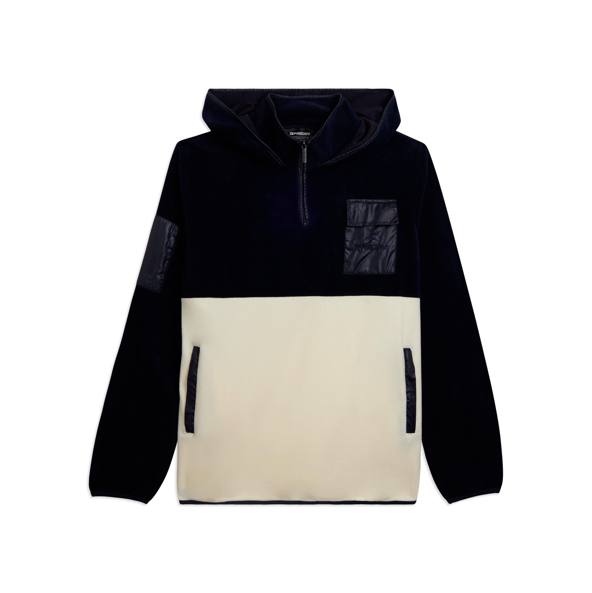 Sweat-shirt à demi-zip avec blocs de couleurs et détails ripstop 1/3