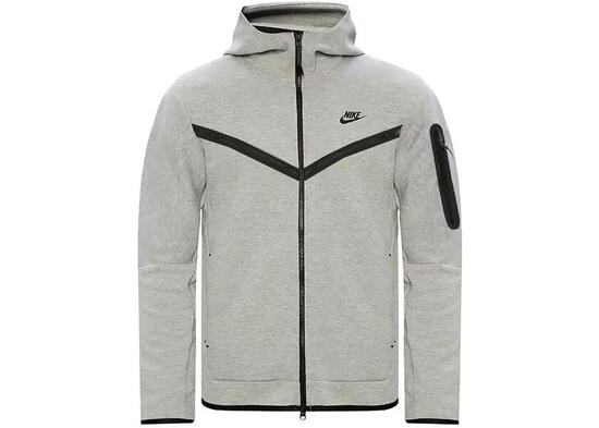 Nike Tech Fleece Windrunner Hoodie, Dunkelgrau, Schwarz