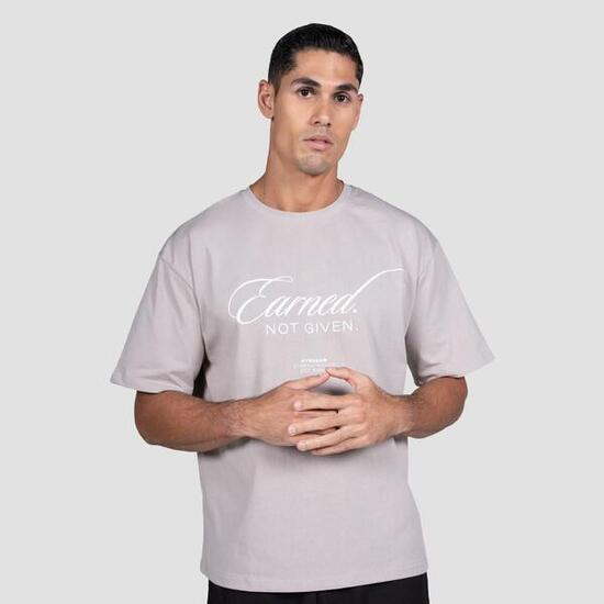 Uomo fitness maglietta cotone grigia Earned