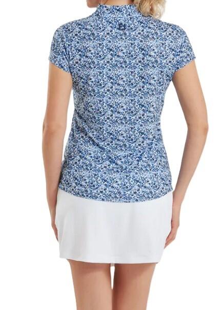 Polo Golf Footjoy Cap Sleeve Lisle Mujer Azul 2/5