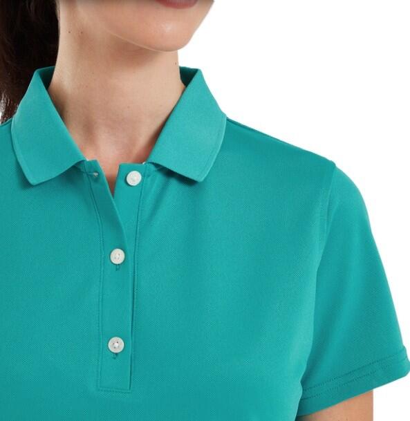 Polo Golf Footjoy Stretch Pique Solid Mujer Verde 3/5