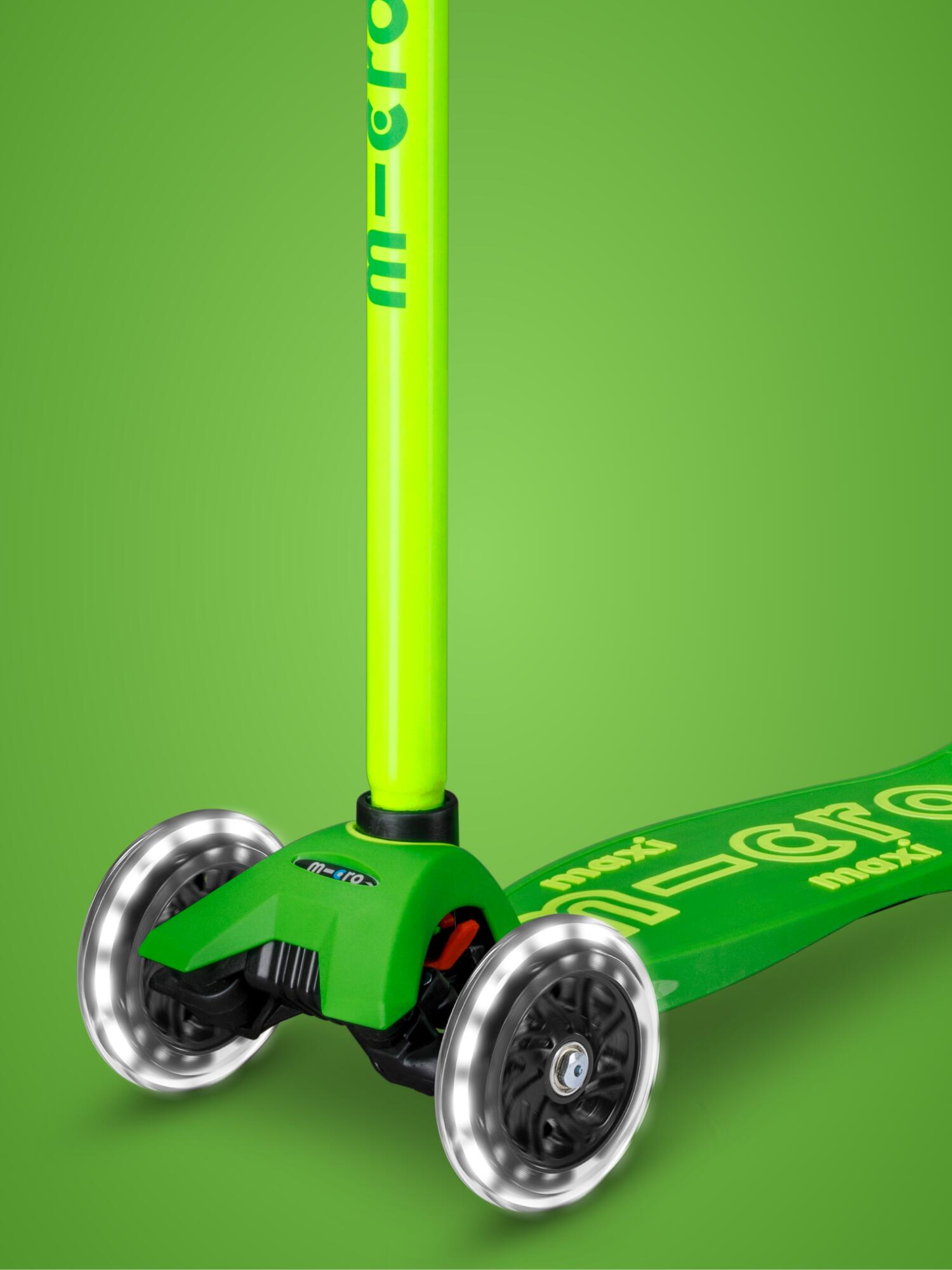 Trottinette enfant Maxi  Deluxe Néon Vert LED 7/7
