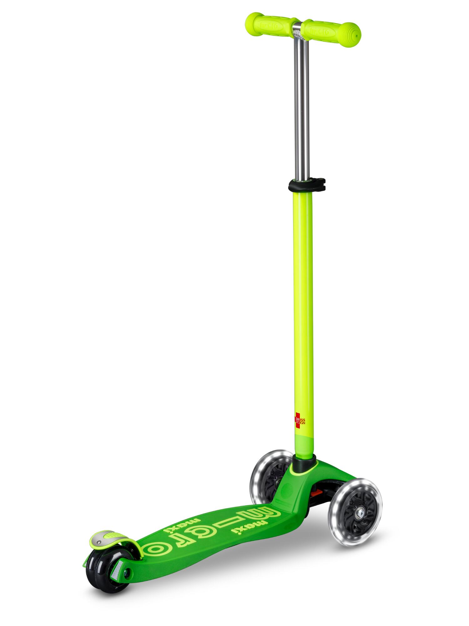 Trottinette enfant Maxi  Deluxe Néon Vert LED 4/7
