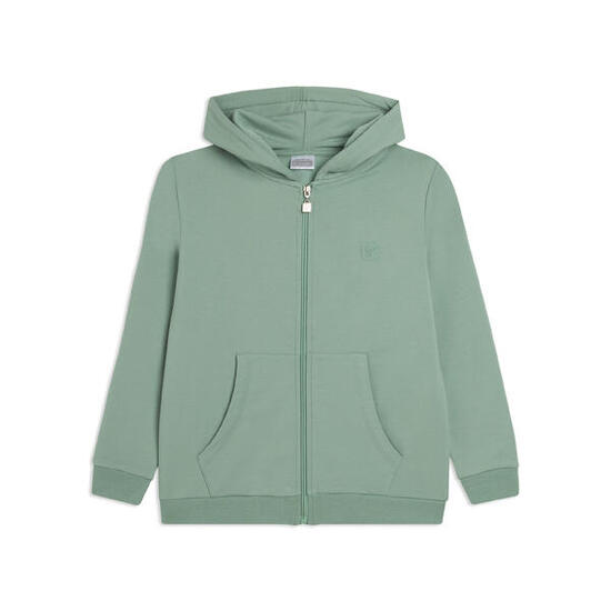 Sweat-shirt Junior à capuche avec zip intégrale et logo en caoutchouc