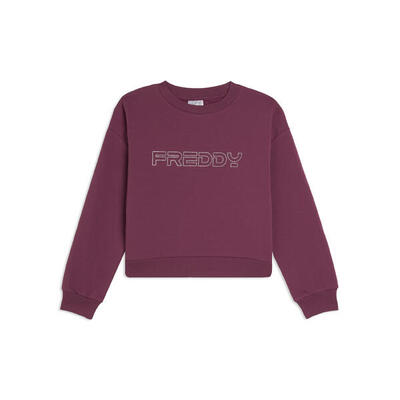 Felpa Junior girocollo con logo FREDDY in strass