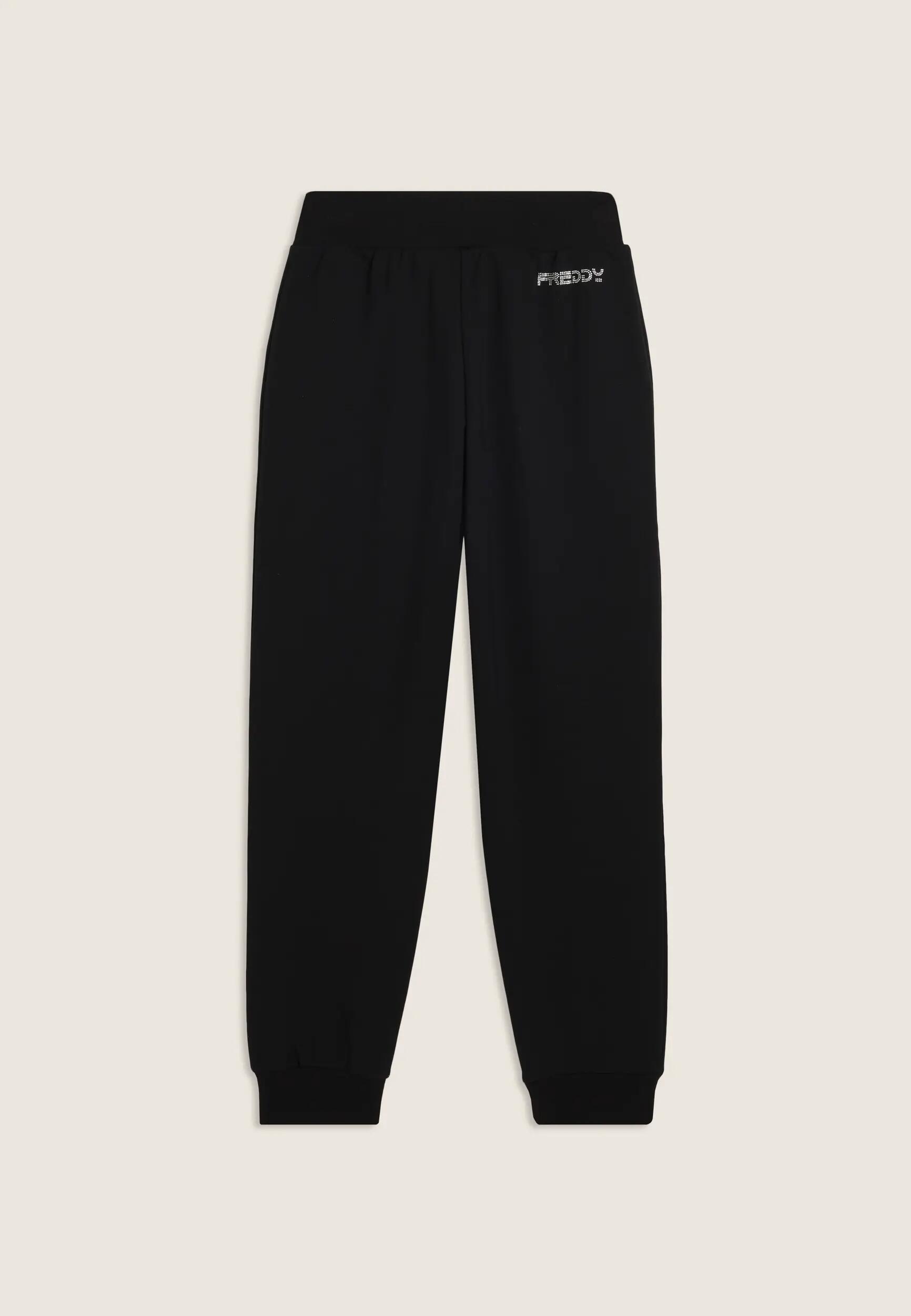 Pantaloni Joggers Junior in cotone con dettagli in strass 2/3