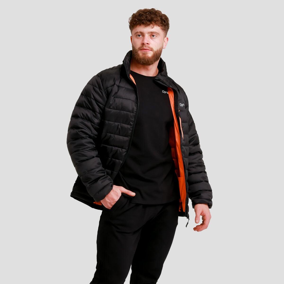 Uomo giacca trapuntata calda Black/Orange 5/7