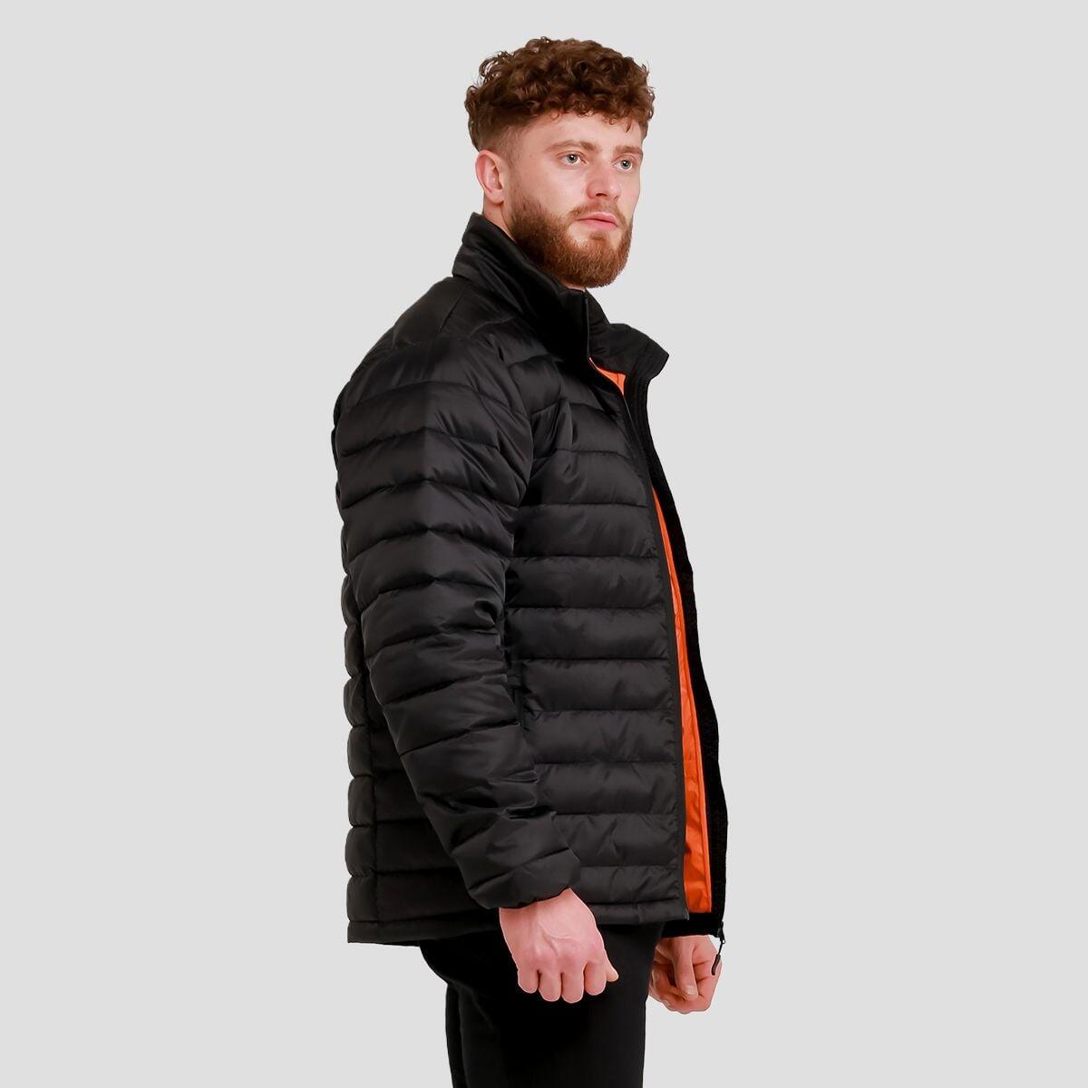 Uomo giacca trapuntata calda Black/Orange 6/7