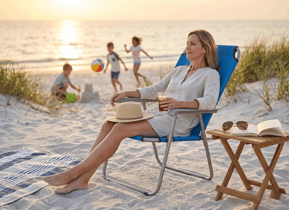 Devessport - Chaise de Camping Pliante Kohala - Structure en Acier 22mm 7/7