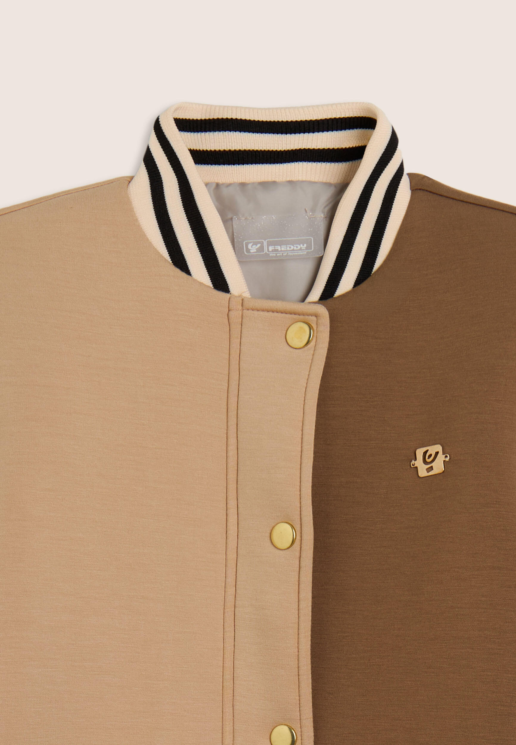 Veste bomber style collège en viscose avec logo au dos 3/3