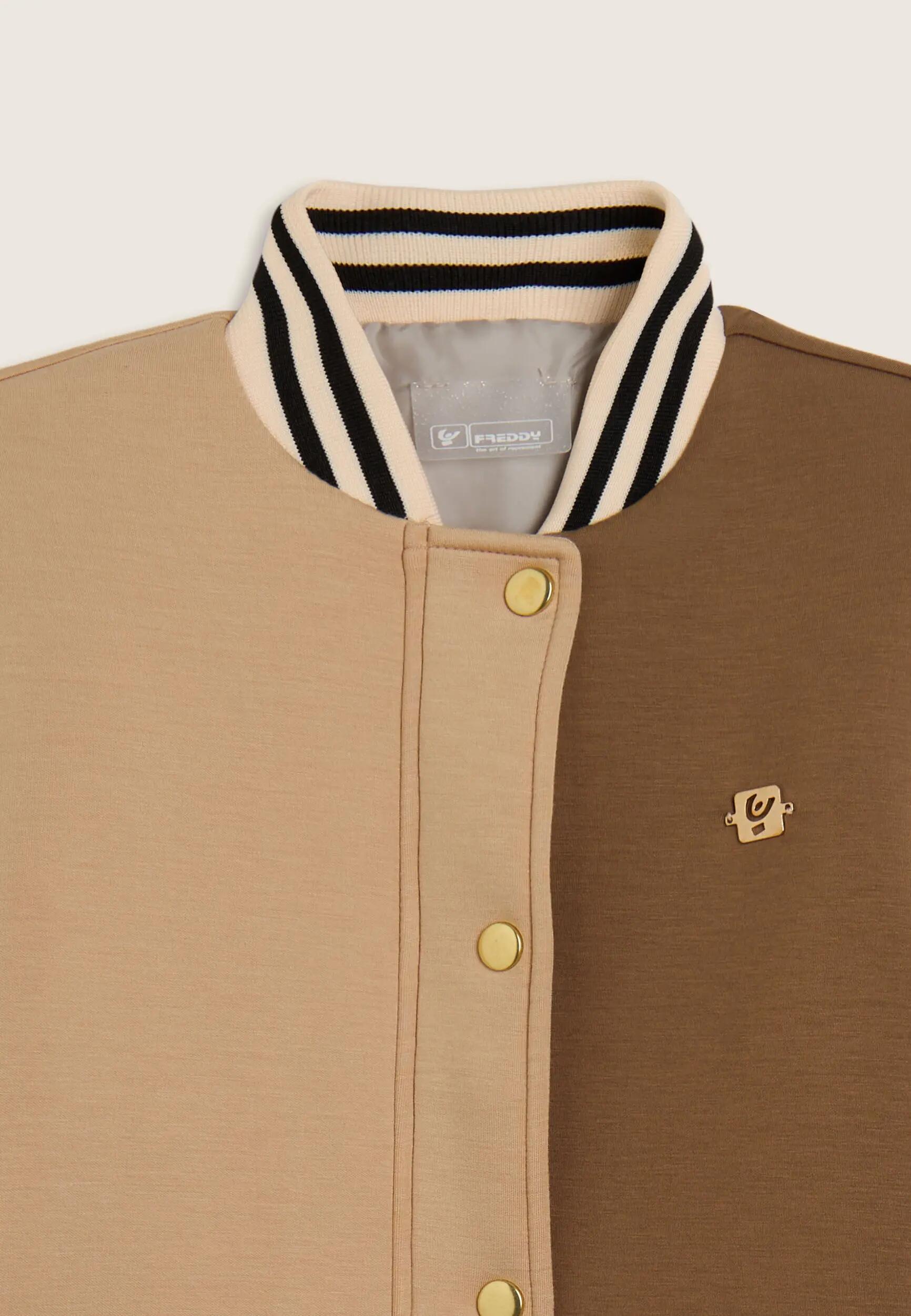 Veste bomber style collège en viscose avec logo au dos 3/3