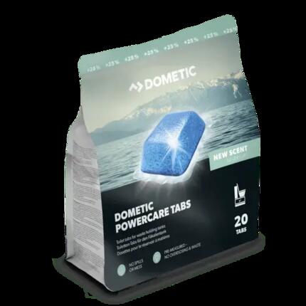 Dometic PowerCare Tabs, Sanitärzusatz für Schwarzwassertanks, 20 Tabletten.
