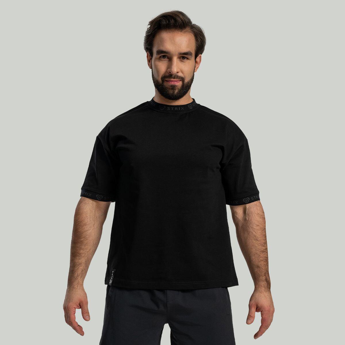 Uomo t-shirt cotone nera Heavy 3/6