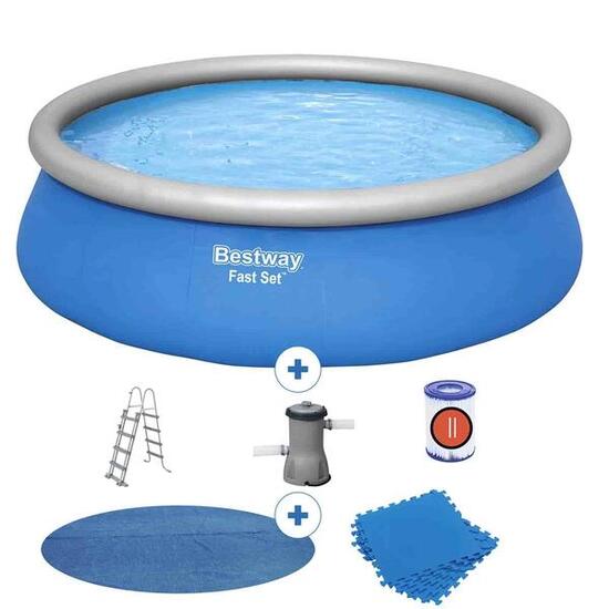 Piscina Desmontable Autoportante Bestway Fast Set Ø457x122 cm Depuradora de Car
