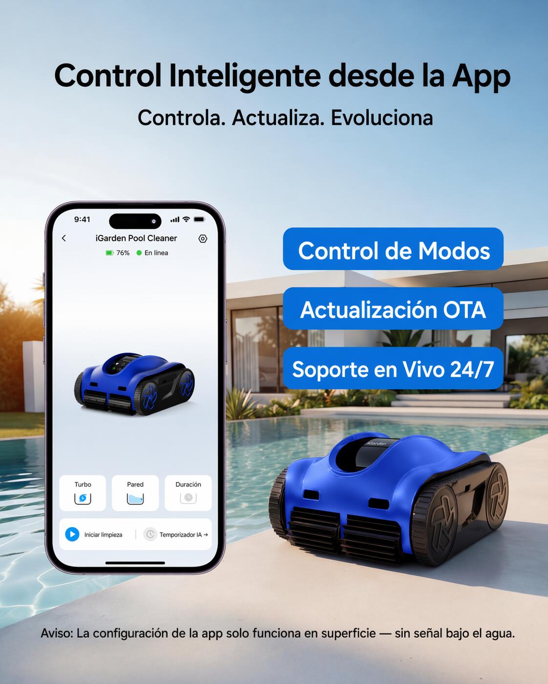 robot piscine sans fil iGarden K80 3/7