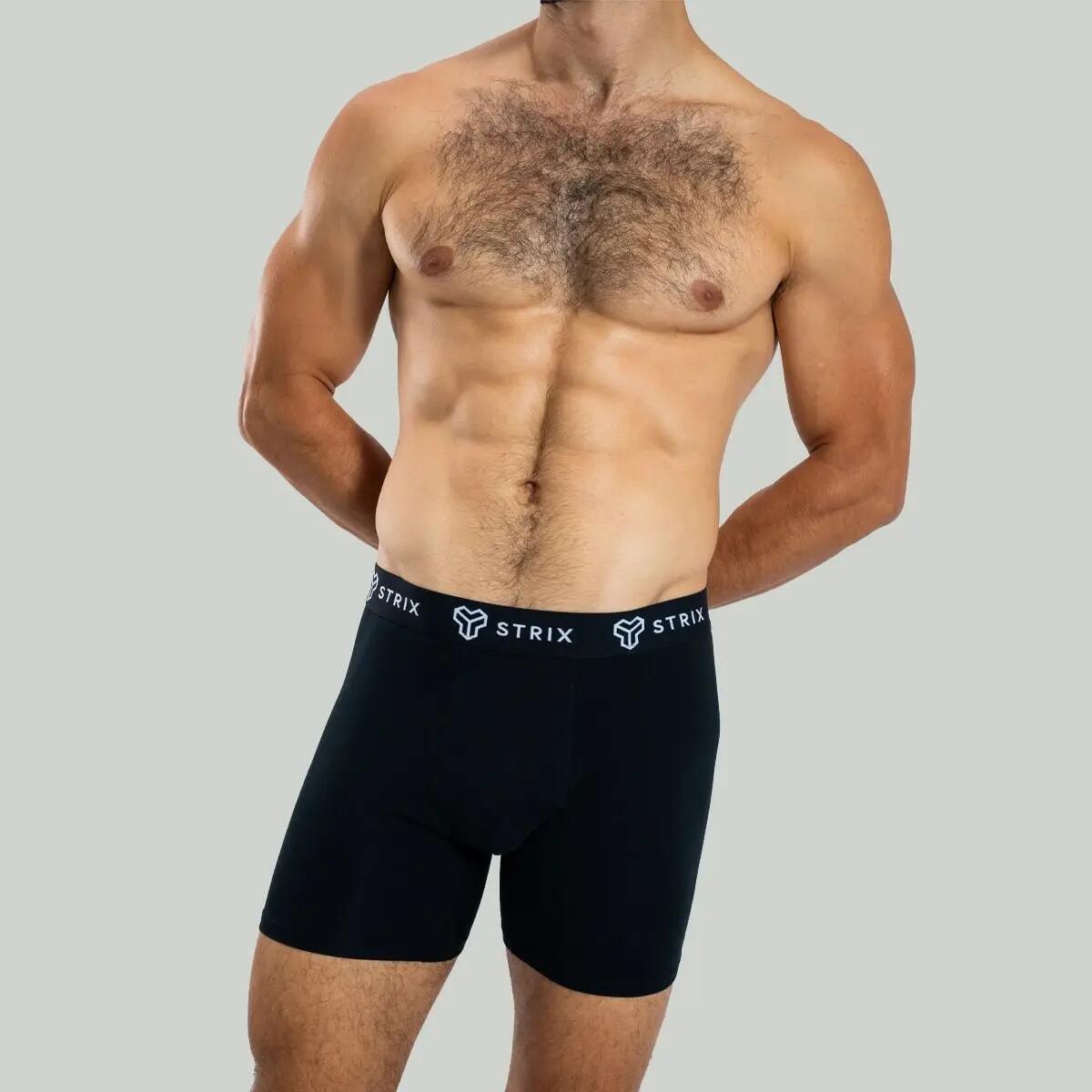Uomo fitness boxer lunghi traspiranti neri Essential 3/7