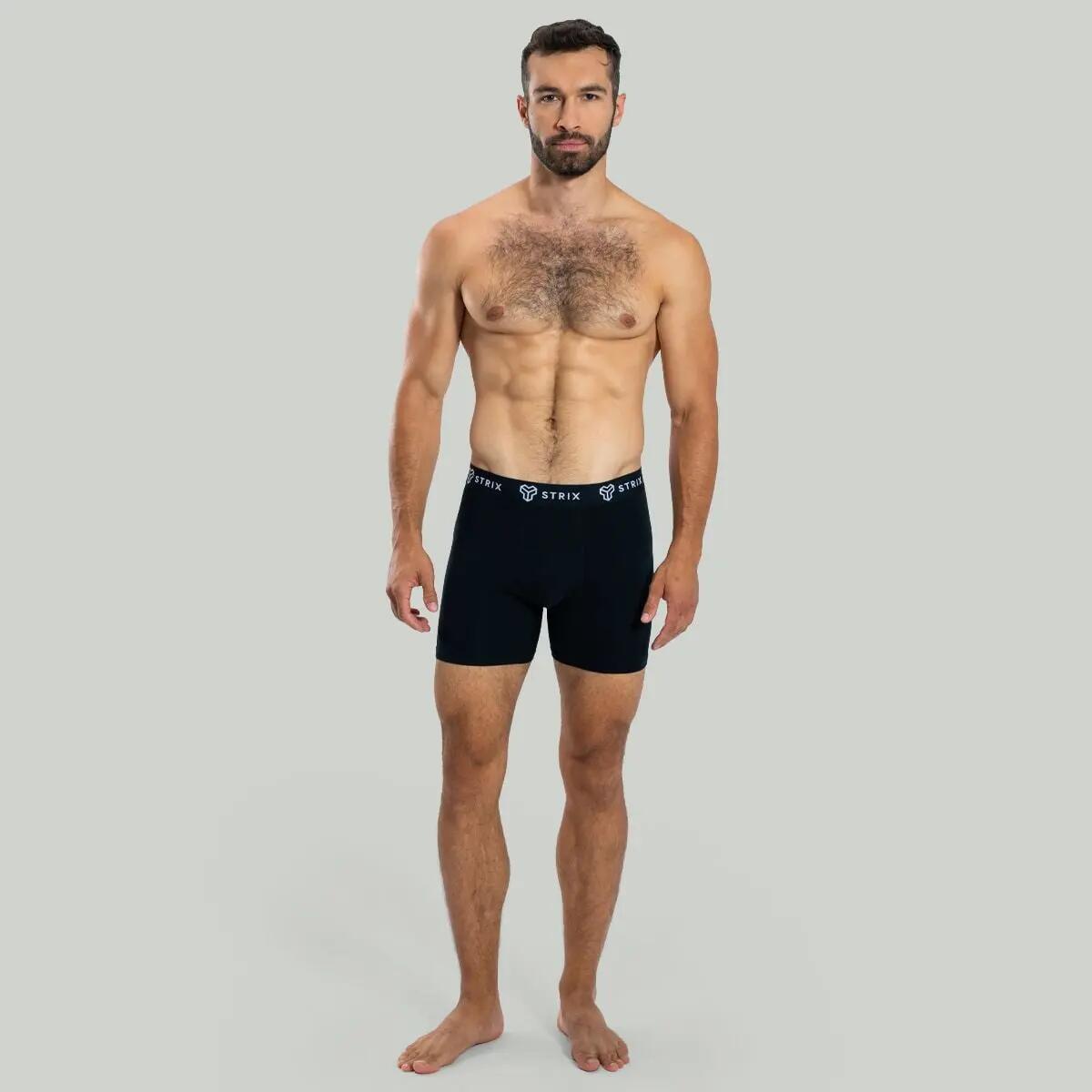 Uomo fitness boxer lunghi traspiranti neri Essential 5/7