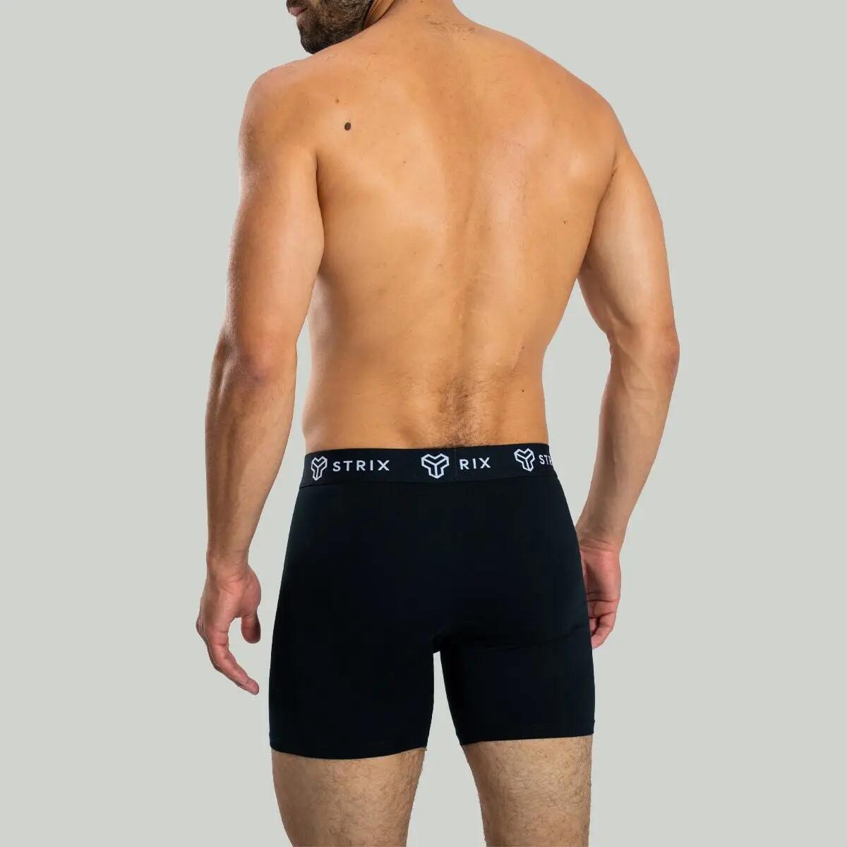 Uomo fitness boxer lunghi traspiranti neri Essential 4/7