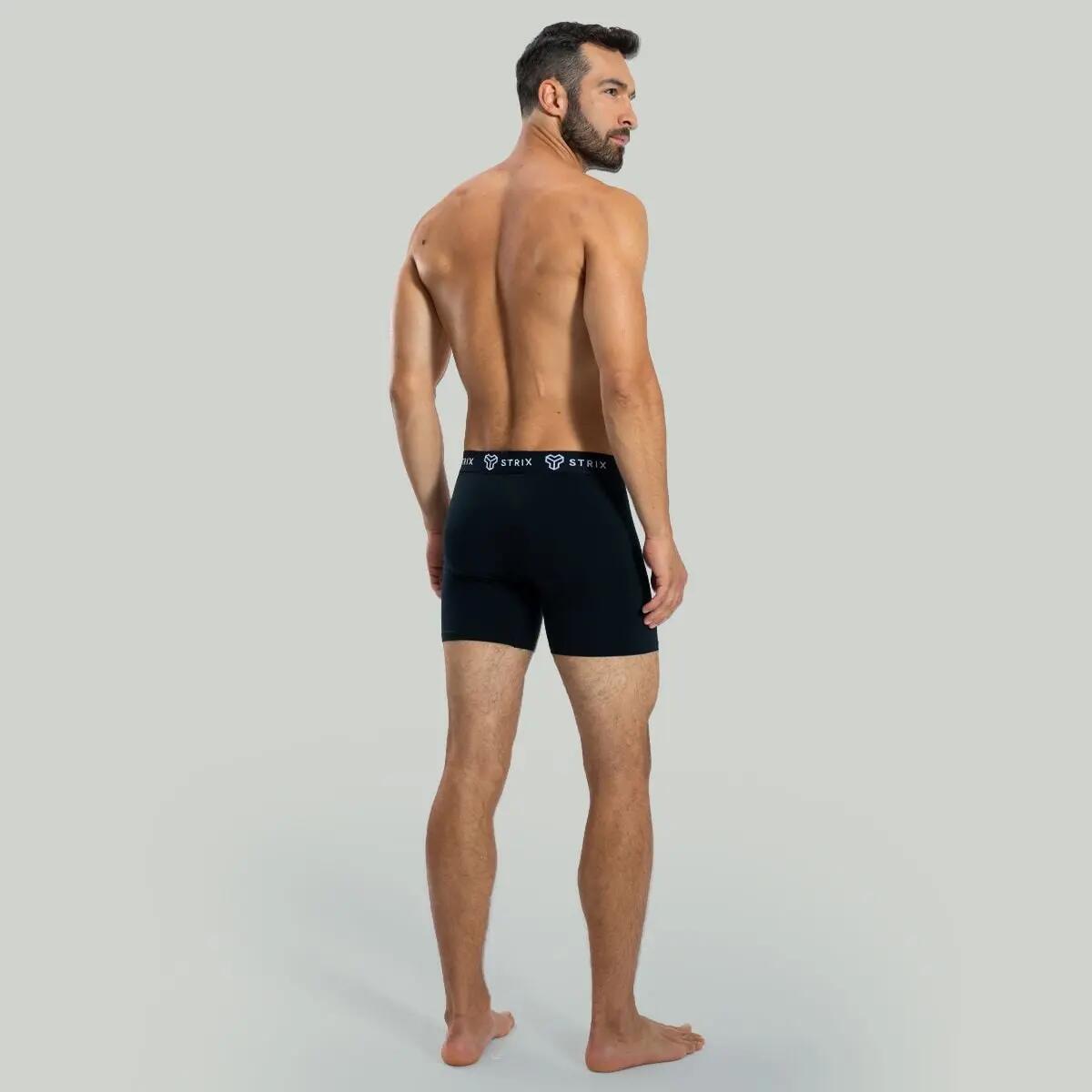 Uomo fitness boxer lunghi traspiranti neri Essential 6/7