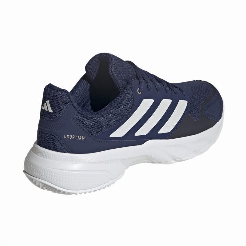 Chaussures Adidas CourtJam Control 3 Clay Bleu Foncé Blanc 5/5