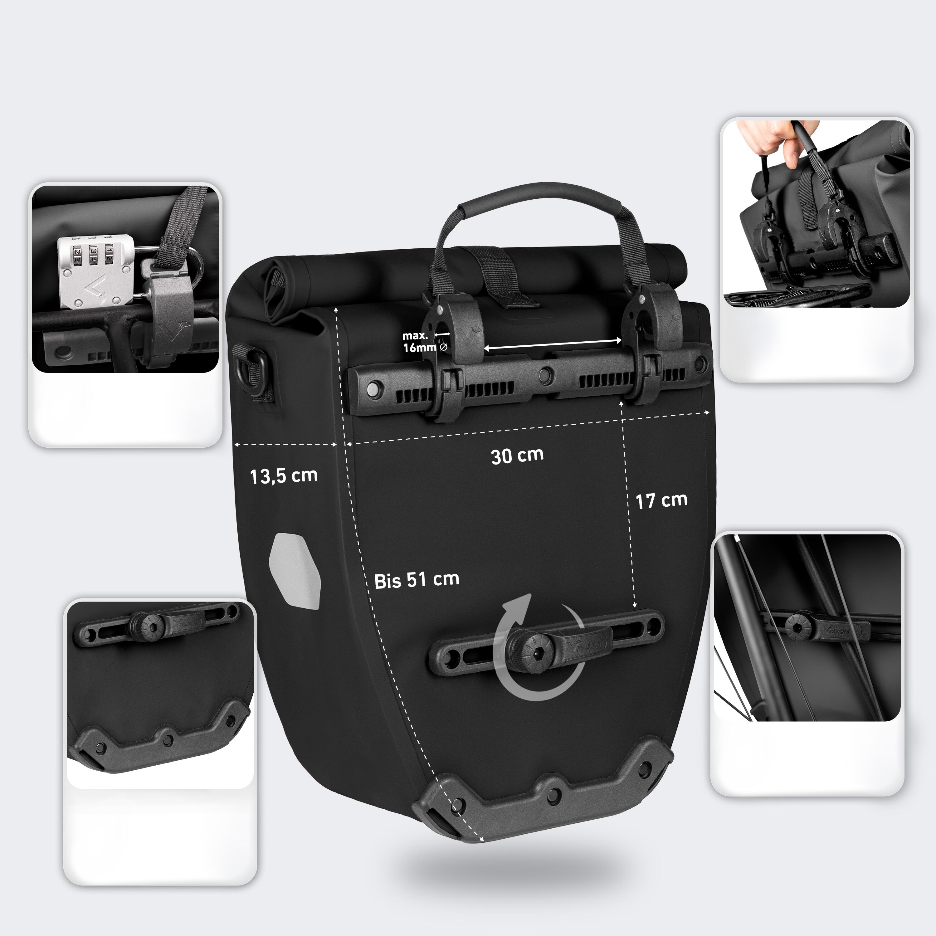 Fahrradtasche Gepcktrgertasche wasserdicht & abschliebar 20L - Bike Bag  | Decathlon
