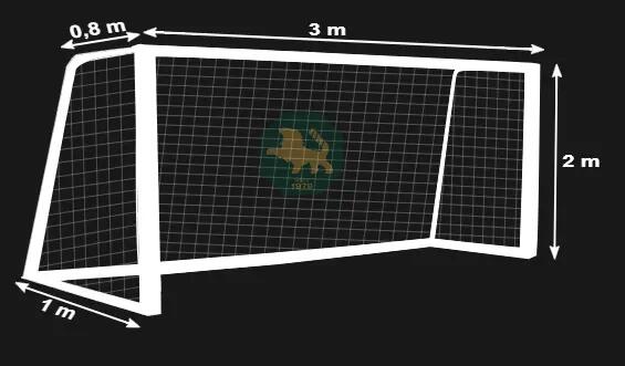 Kézilabda kapuháló 3 m x 2 m (0,8m/1 m) - prémium minőség (1 pár) 2/4