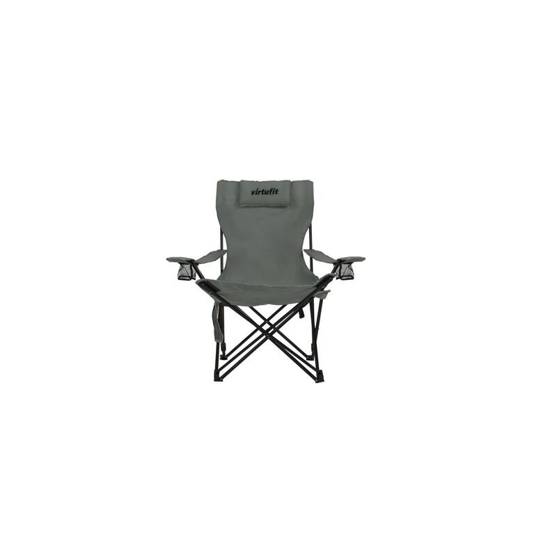 Scaun de Camping Pliabil VirtuFit cu suport pentru picioare - Gri