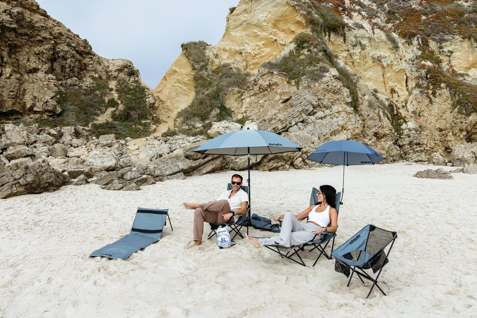 Strandparasol - Windscherm - 160cm - Grijs 4/8