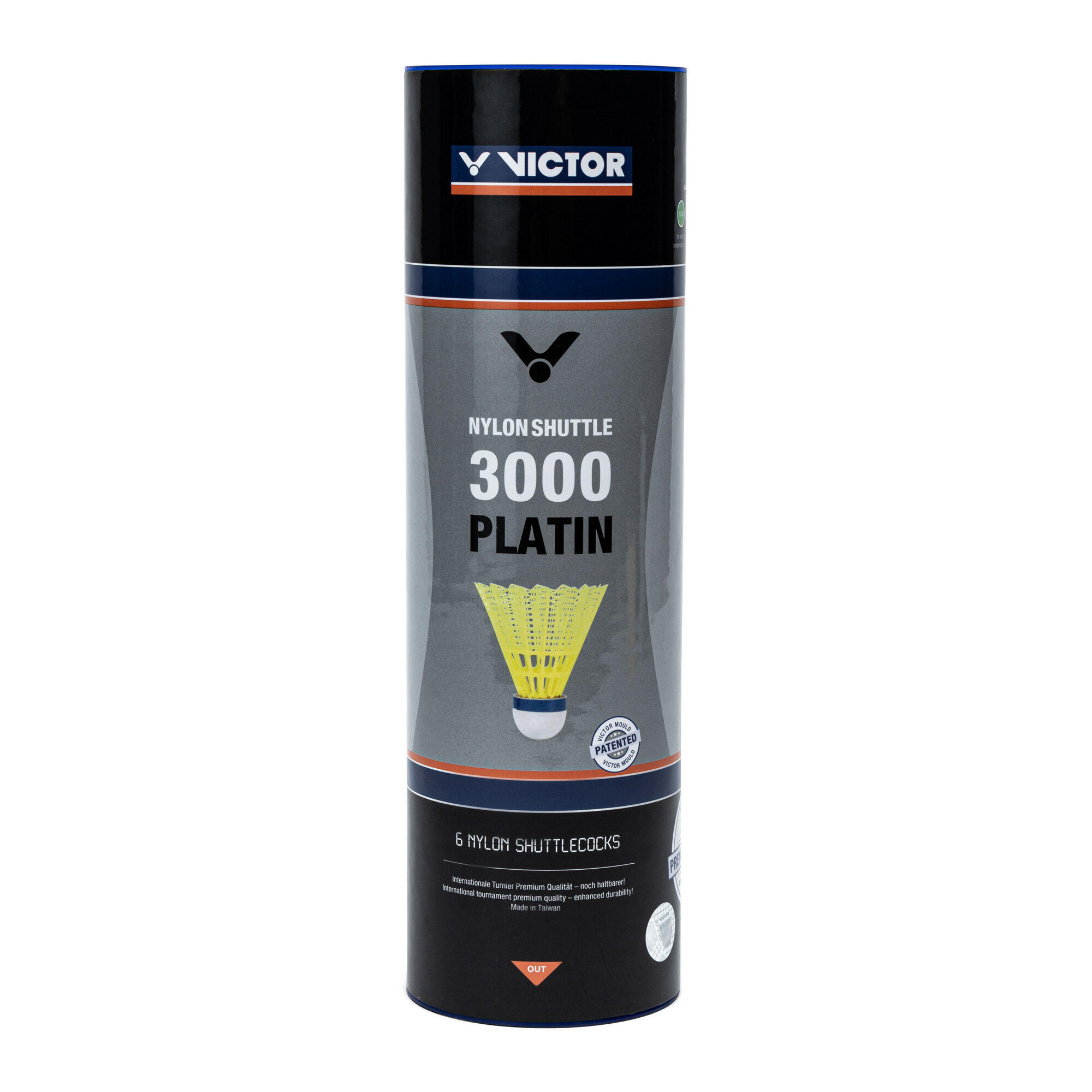 Tube de 6 volants de badminton Victor Nylon Shuttle 3000 6/6