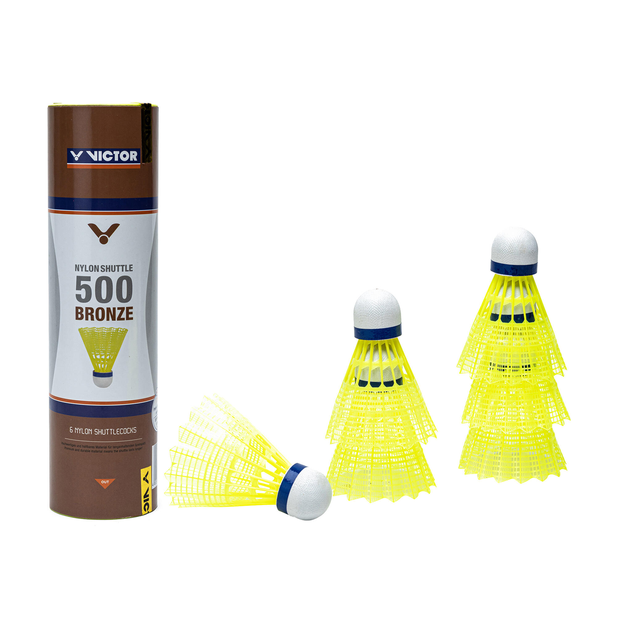 Buis met 6 badminton shuttles Victor Nylon 500 4/4