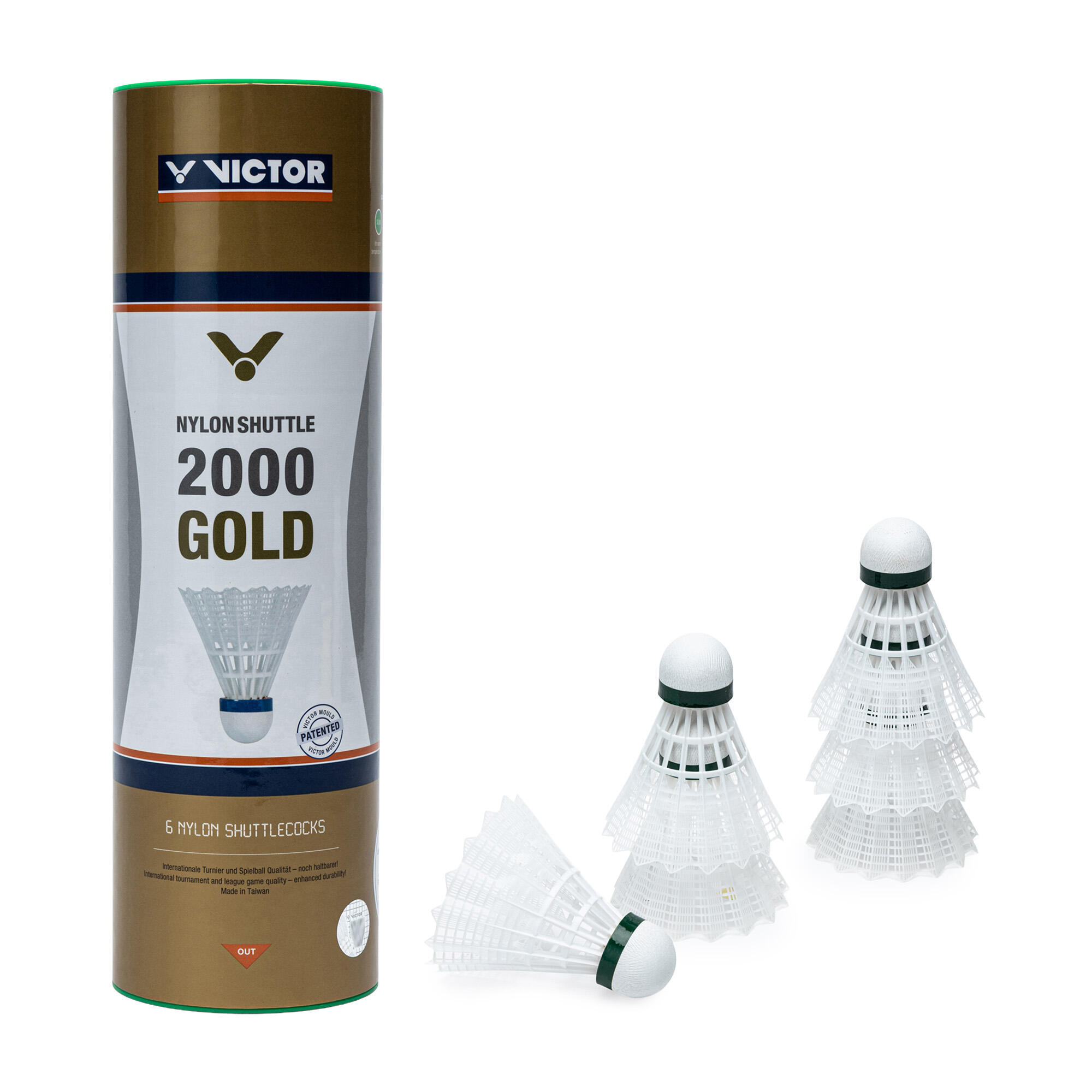 Lot de 6 volants en nylon Victor Gold 2000 6/6