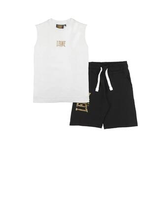 Leone super gold katoenen t-shirt en short set voor jongens