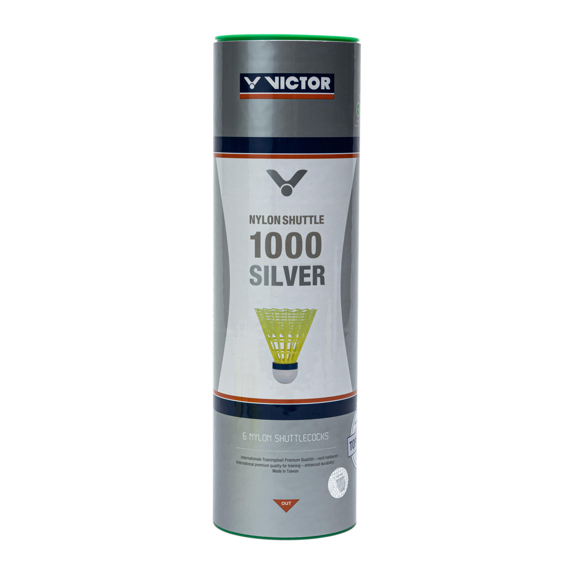 Tubo di 6 volani da badminton Victor Nylon Shuttle 1000 6/6