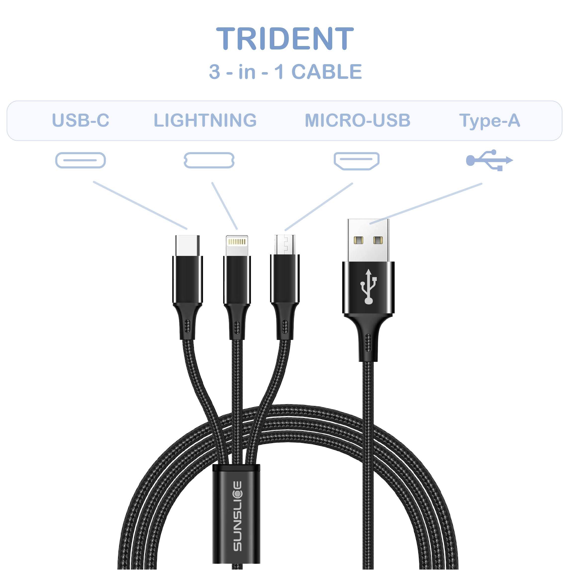 Dreizack-Kabel 3in1 Sunslice 3/7