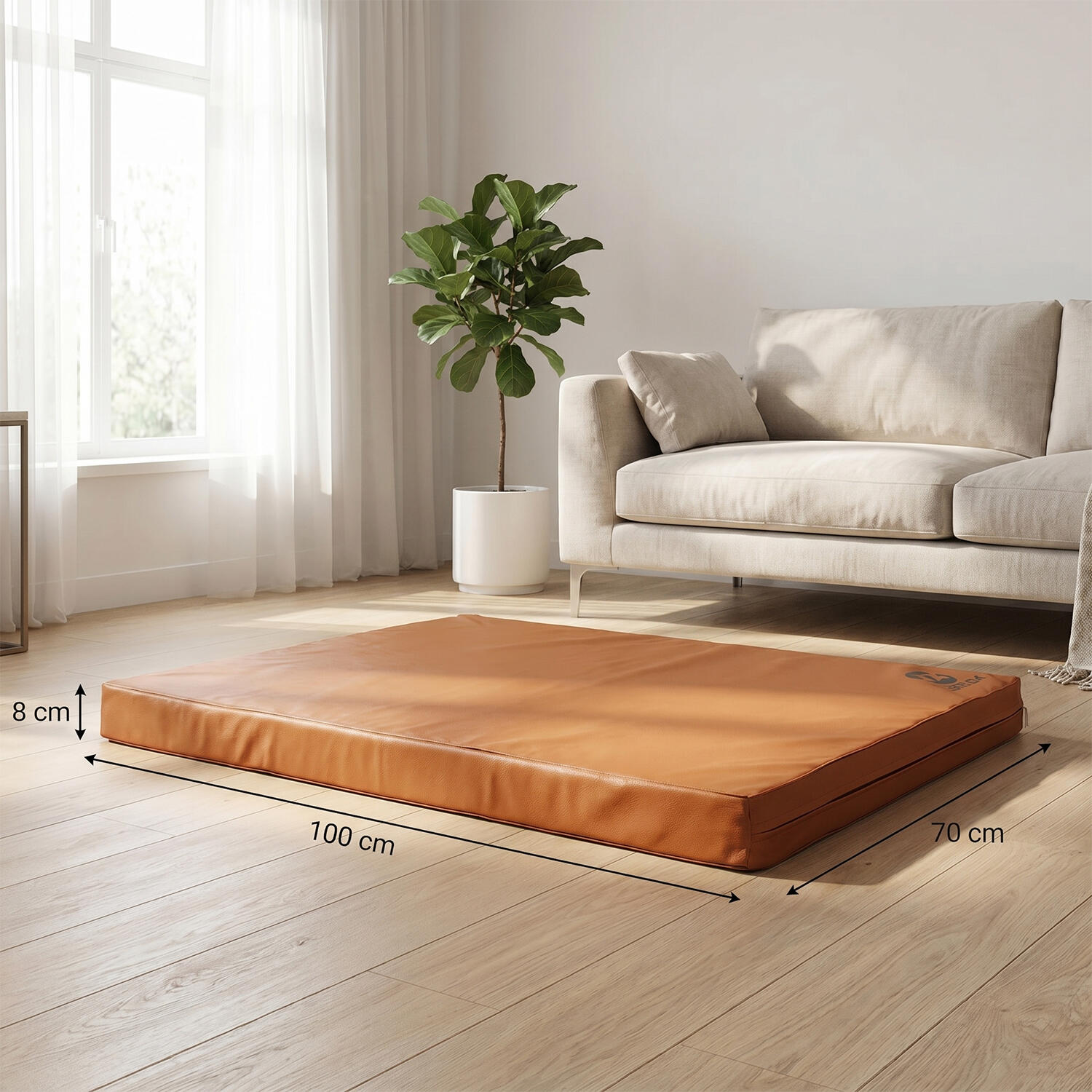 Tapete desportivo 100 x 70 x 8 cm Fitness marrom, tapete de espuma Jeflex 4/6