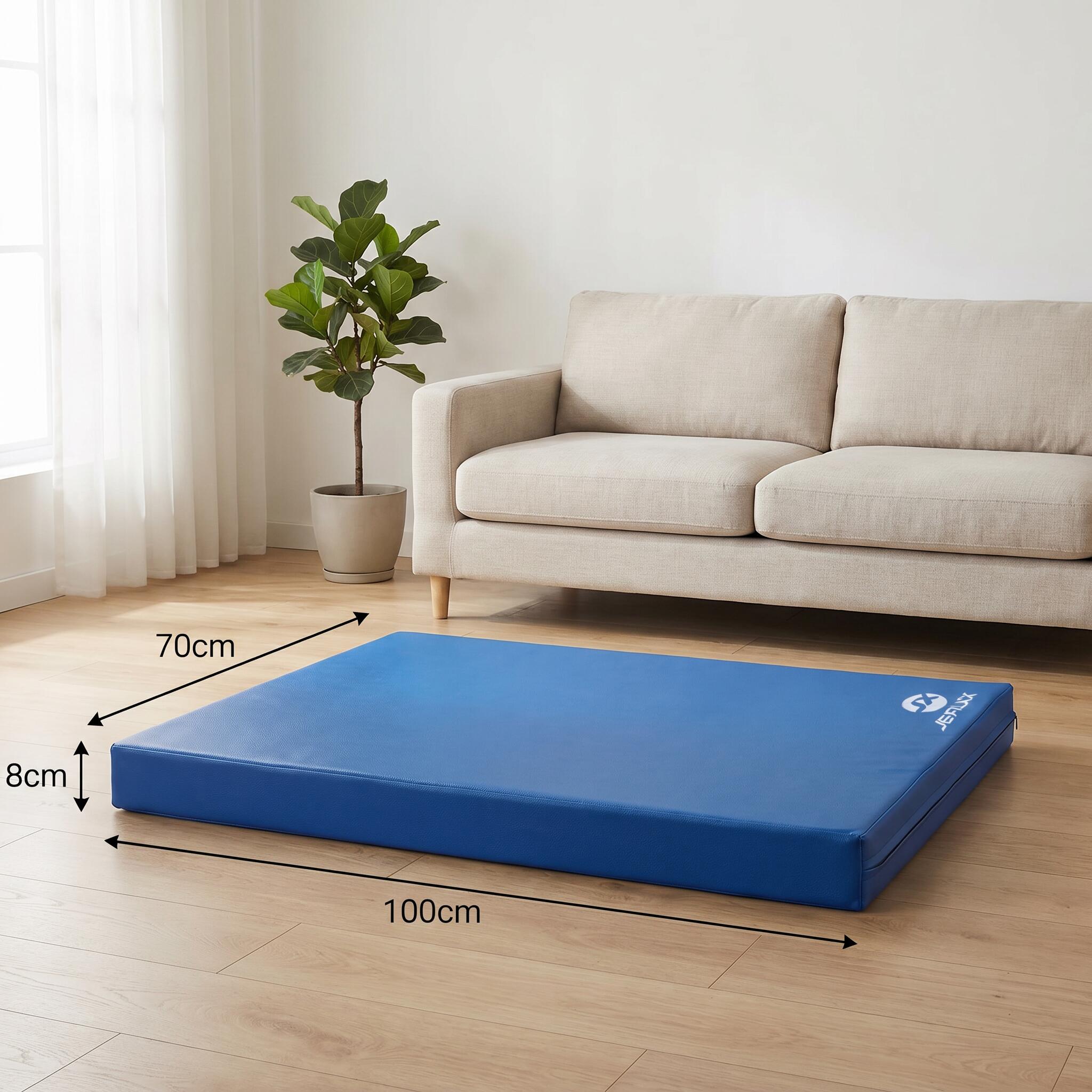 Tappetino sportivo 100 x 70 x 8 cm Fitness blu Weichbodenmatte Jeflex 2/6