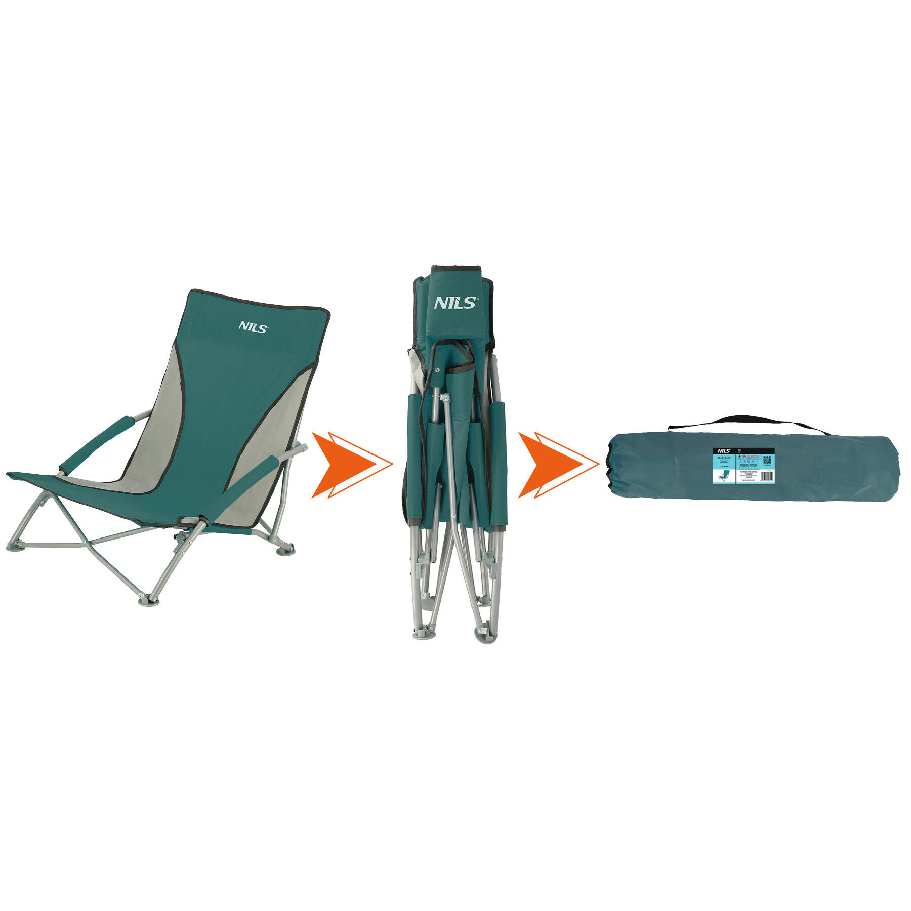 Chaise de camping pliable avec sac de transport NILS CAMP NC3035 4/7