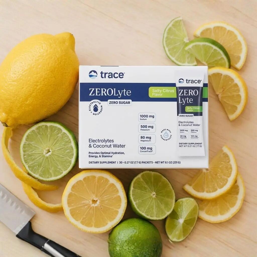 Trace Minerals-Zerolyte Sós Citrus ízű Elektrolit Ital Keverék + Kókuszvíz 231g 2/7