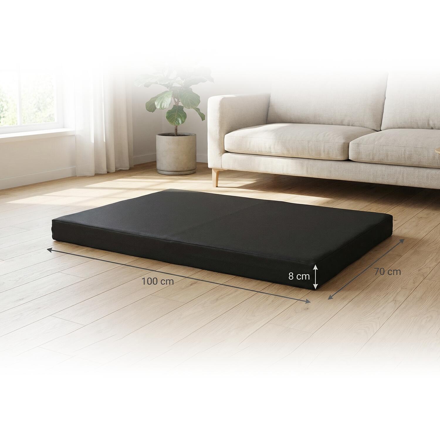 Tapete desportivo 100 x 70 x 8 cm Fitness preto/cinza, tapete de espuma Jeflex 2/7