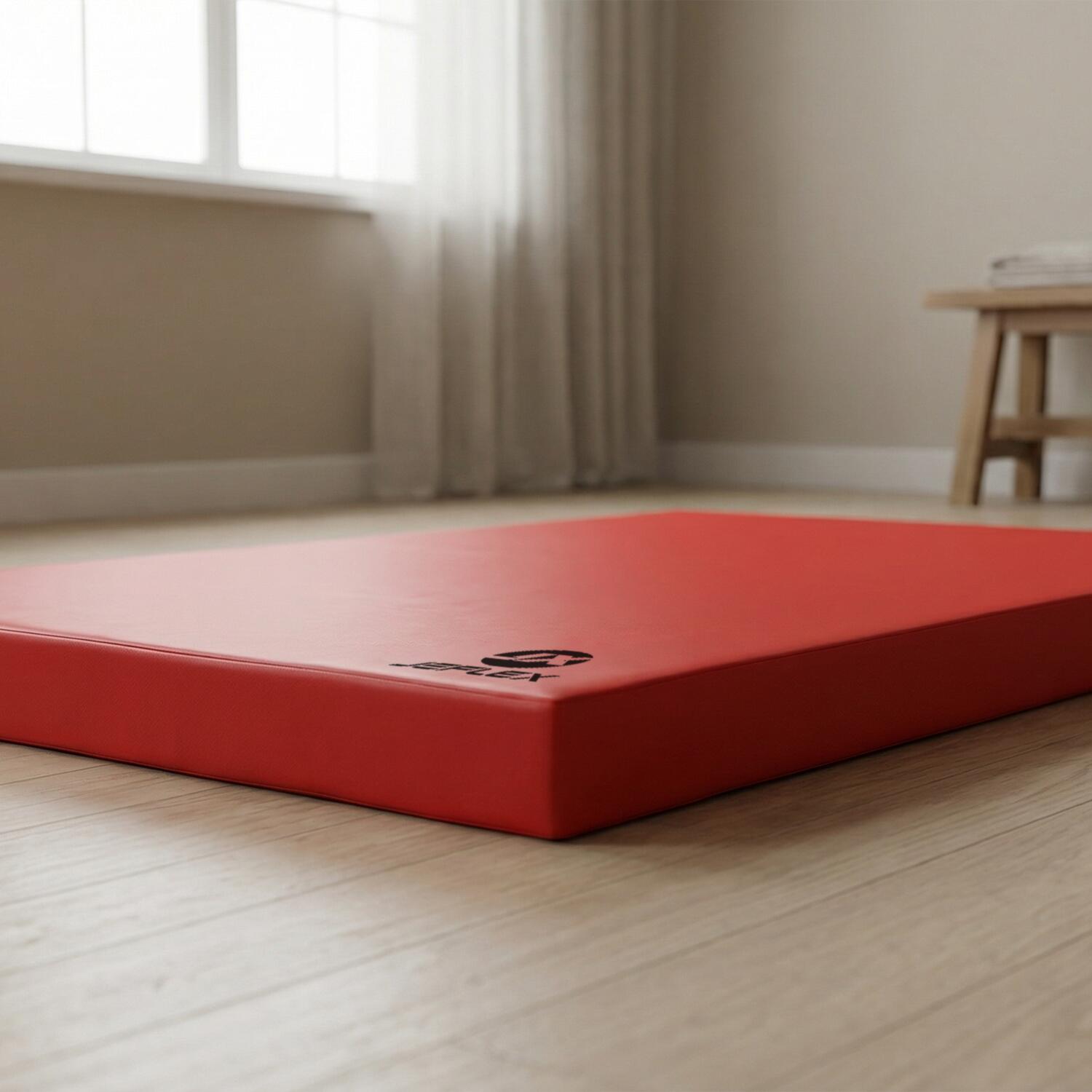 Tapis de gymnastique 100 x 70 x 8 cm rouge/noir tapis de sol souple Jeflex 4/6