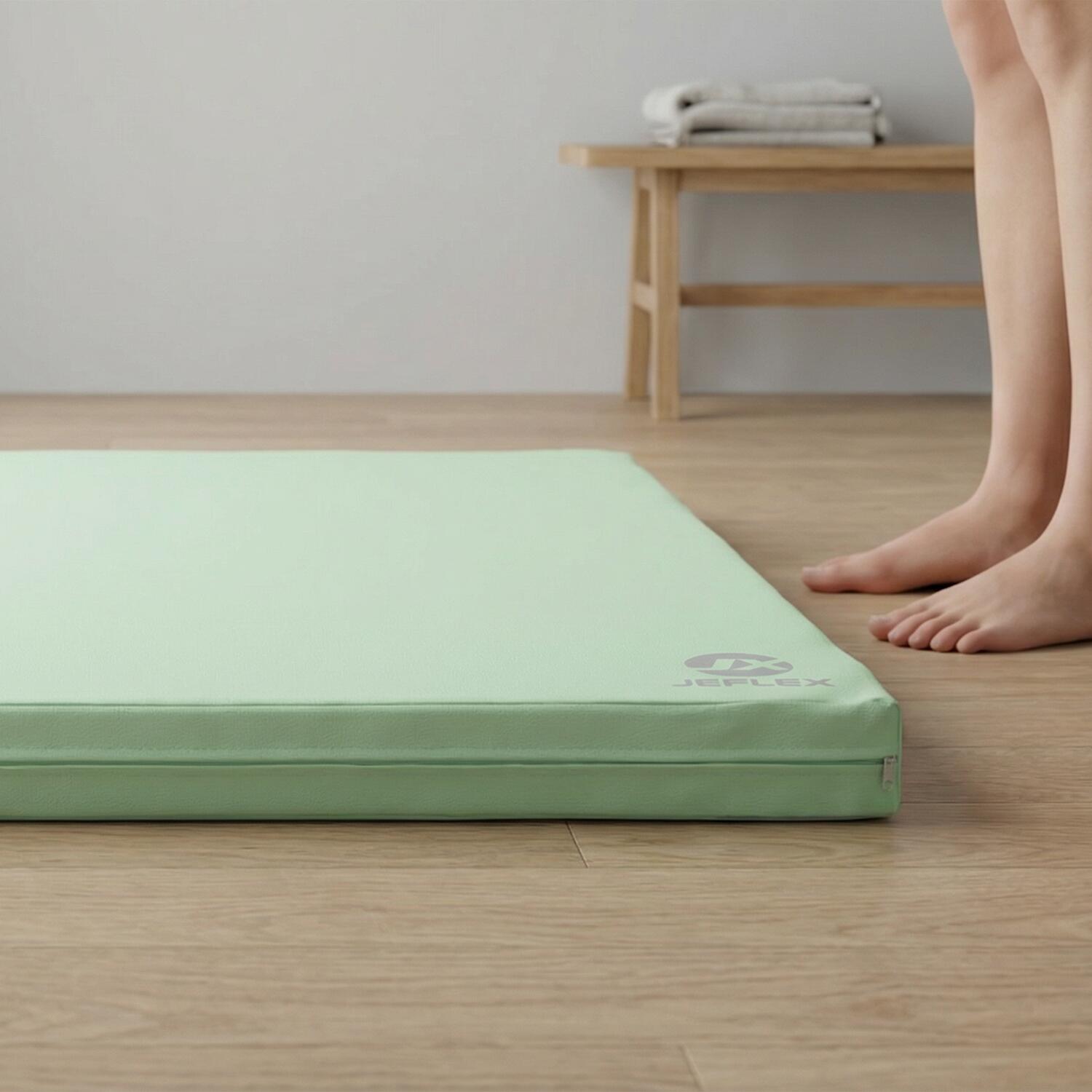 Tapete desportivo 100 x 70 x 8 cm Fitness verde/cinza, tapete de espuma Jeflex 6/6